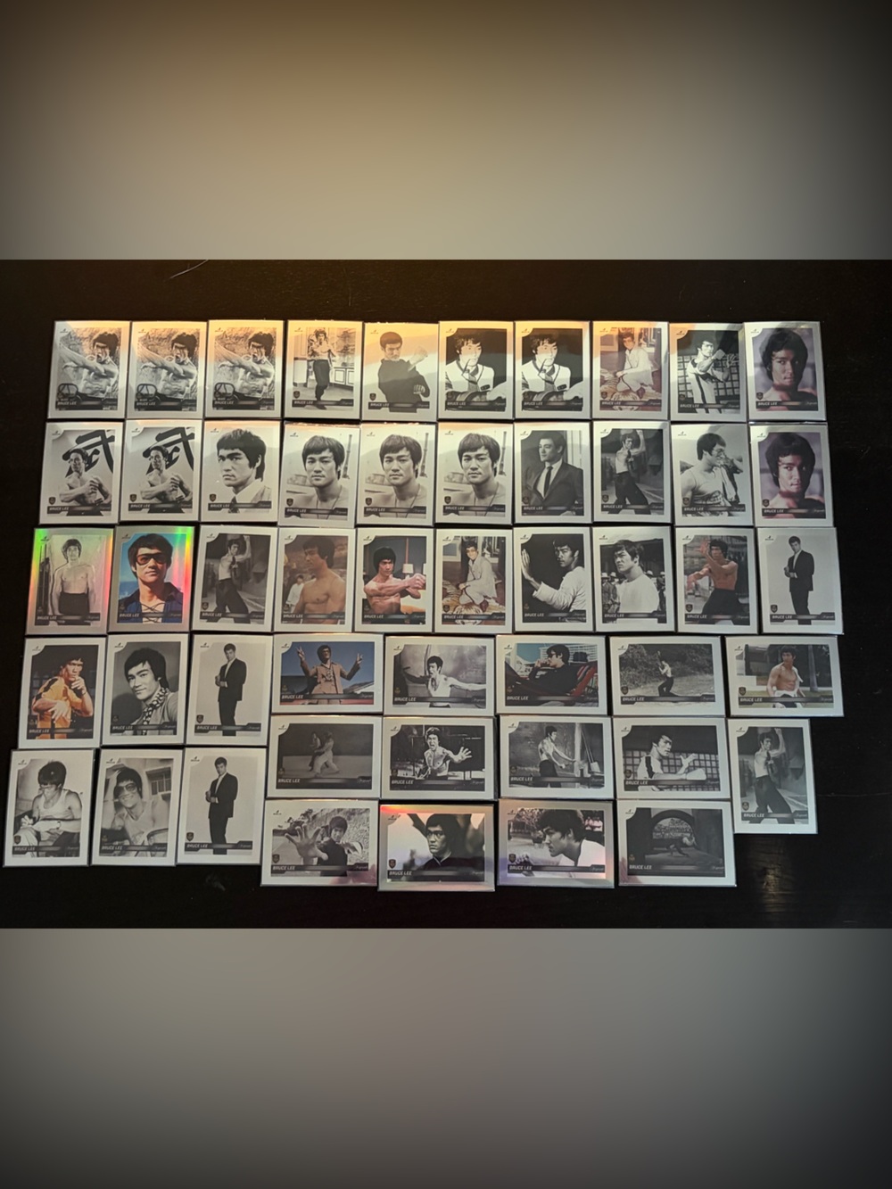 All 50 Bruce Lee The Dragon 2024 Silver Chrome refractor Movie Cards BV $250